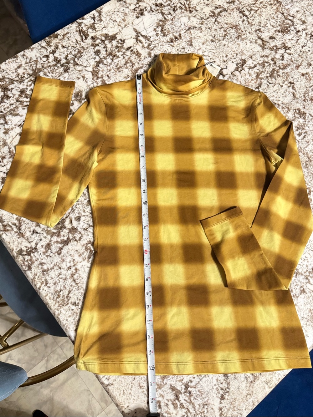 Proenza Schouler Women XS Gold Brown Plaid Turtleneck Top NWT Luxury Designer - Picture 6 of 16